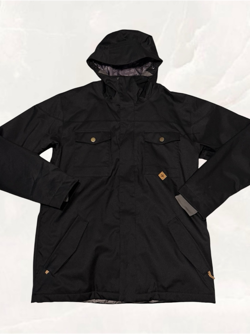NWOT DC Men’s Snowboard Jacket Black Size L ‘Research Mtn. Div.’ 10k Vintage